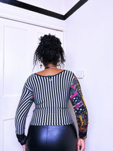 Load image into Gallery viewer, Save The Queen Striped abstract top
