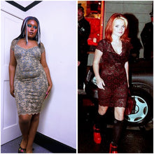 Load image into Gallery viewer, Ann Ferriday 1996 Lace lined dress ASO Ginger Spice &amp; Cordelia BTVS
