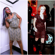 Load image into Gallery viewer, Ann Ferriday 1996 Lace lined dress ASO Ginger Spice &amp; Cordelia BTVS
