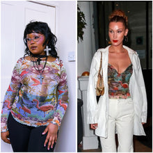 Load image into Gallery viewer, Vintage Jean Paul Gaultier Mesh flamingo top ASO Bella Hadid
