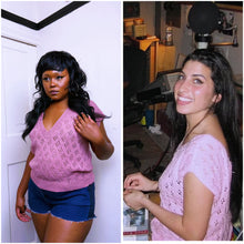 Load image into Gallery viewer, Vintage 1960s/70s Pink Diamond V neck Jumper ASO Amy Winehouse 2003
