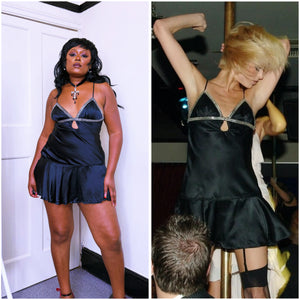 Black Silk beaded dress ASO Paris Hilton 2004 BNWT