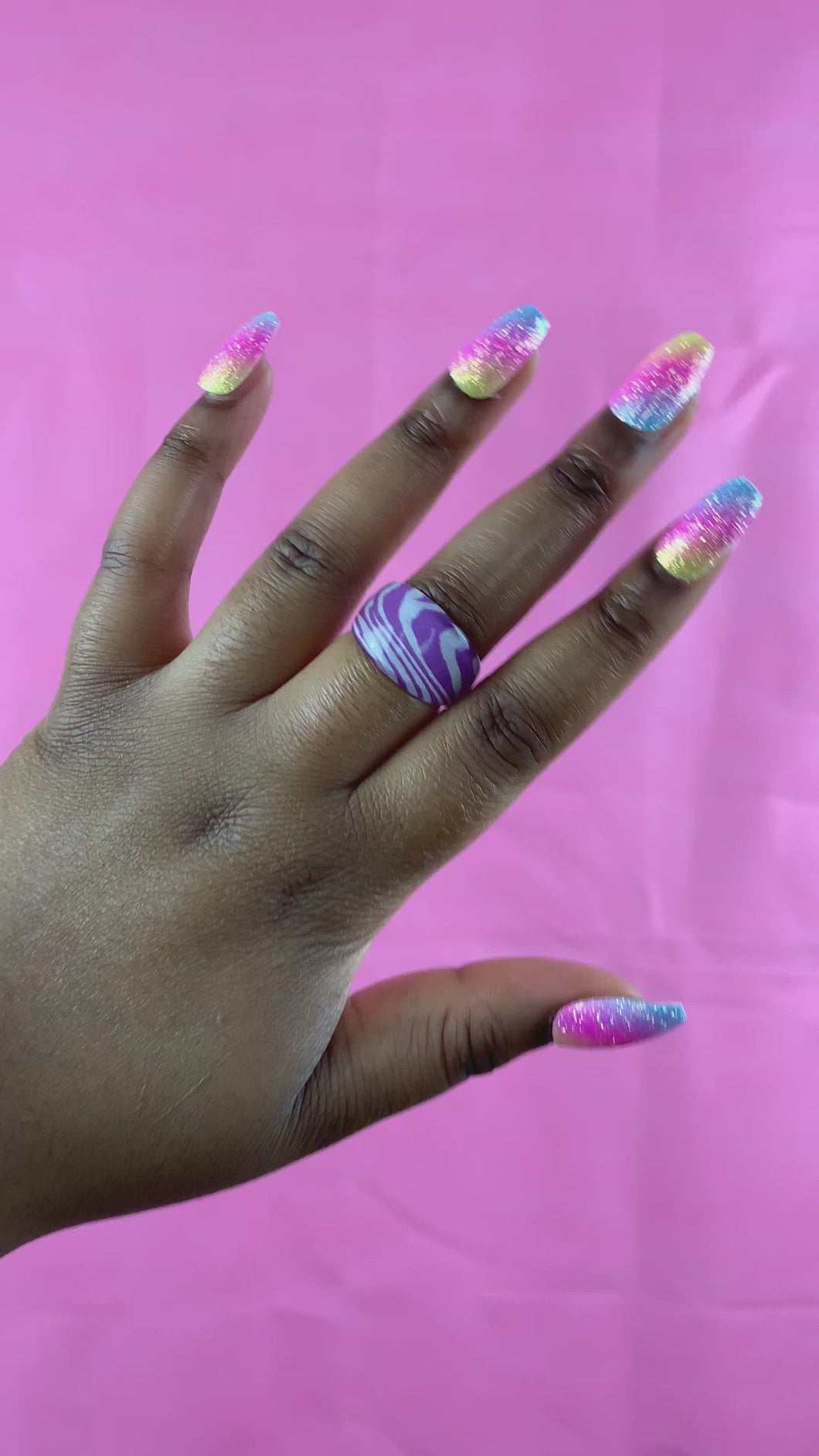 Y2K Purple Marbled Effect Acrylic Ring (S/M)