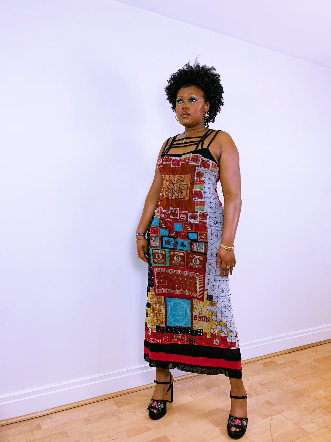 Vintage Klimt Inspired Save The Queen Maxi Dress