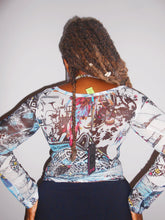 Load image into Gallery viewer, Mesh Long Sleeve Multicolour Parrot Top by Save The Queen (12-16UK)
